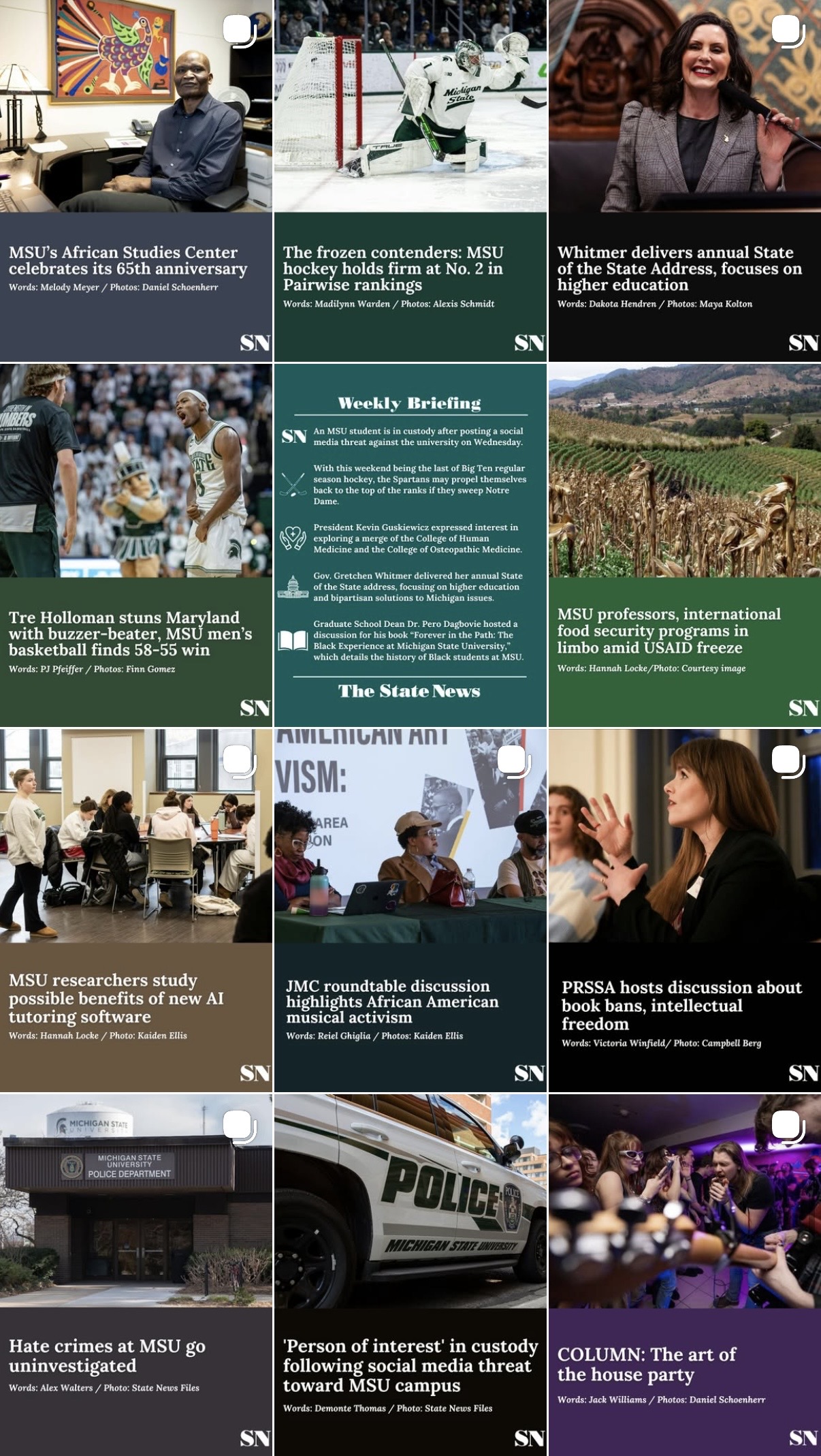 The State News Instagram feed before redesign