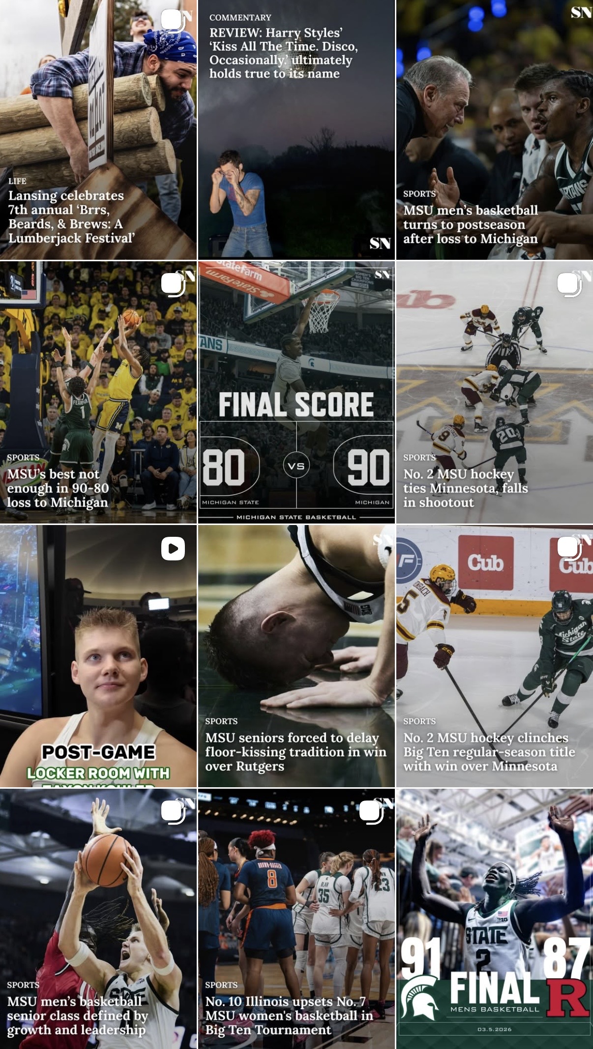 The State News Instagram feed after redesign